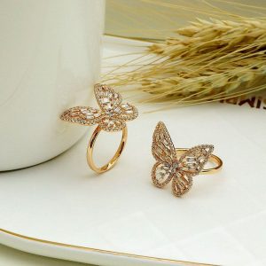 انگشتر ژوپینگ طرح پروانه