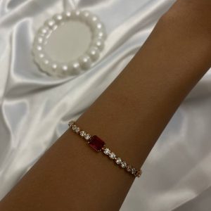 دستبند ژوپینگ تمام نگین مخراج کاری شده کد 14